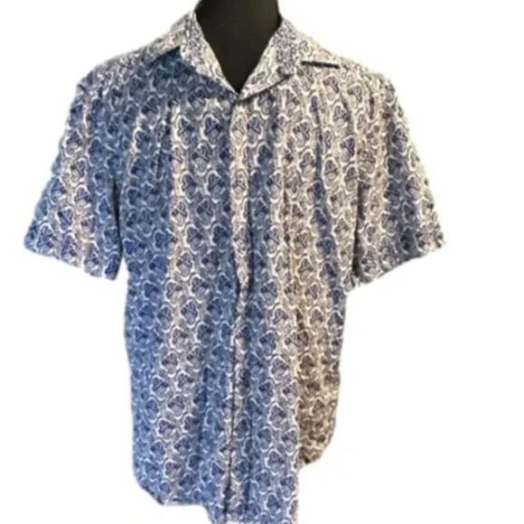 Classic Fit Robert Graham Blue Paisley Button Up Shirt Sz M - Picture 1 of 10